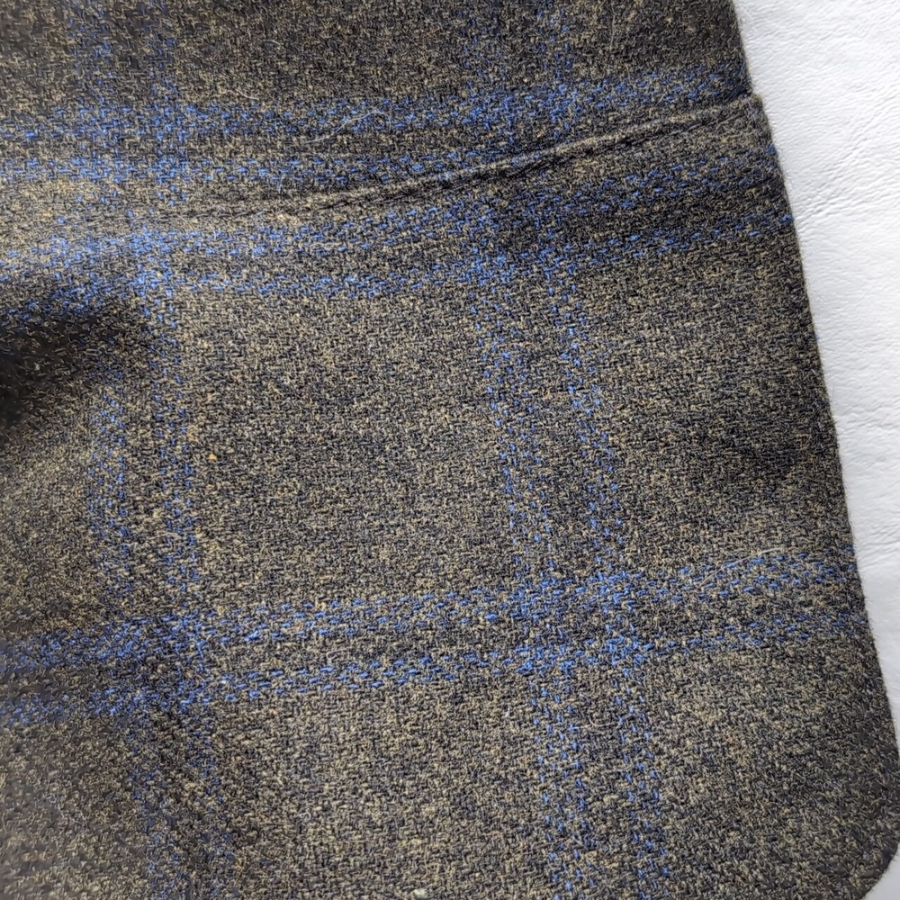 Banana Republic Blue & Green Plaid Wool Blend Flare Sleeve Blazer Sz 16 - Picture 11 of 11